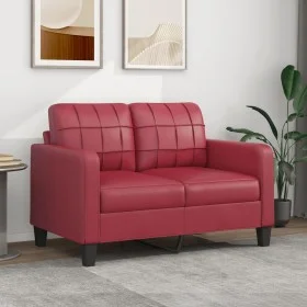 2-Sitzer-Sofa aus weinrotem Kunstleder, 120 cm von vidaXL, Sofas - Ref: Foro24-359115, Preis: 199,06 €, Rabatt: %
