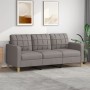 3-seater sofa in taupe gray fabric 180 cm by vidaXL, Sofas - Ref: Foro24-359106, Price: 259,18 €, Discount: %