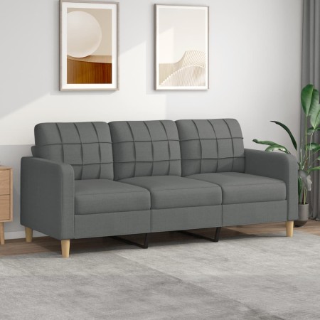 Sofá de 3 plazas de tela gris oscuro 180 cm de vidaXL, Sofás - Ref: Foro24-359100, Precio: 315,75 €, Descuento: %