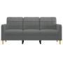 Sofá de 3 plazas de tela gris oscuro 180 cm de vidaXL, Sofás - Ref: Foro24-359100, Precio: 315,75 €, Descuento: %