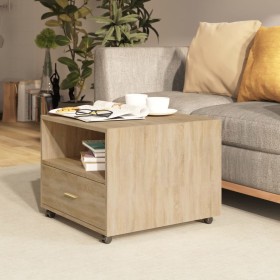 Mesa de centro madera de ingeniería roble Sonoma 55x55x40 cm