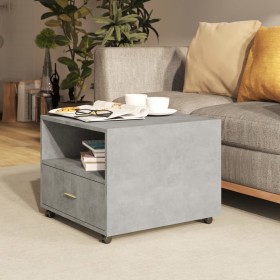 Mesa de centro madera de ingeniería gris hormigón 55x55x40 cm