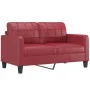 Sofá de 2 plazas de cuero sintético rojo vino 140 cm de vidaXL, Sofás - Ref: Foro24-359120, Precio: 253,94 €, Descuento: %