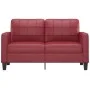 Sofá de 2 plazas de cuero sintético rojo vino 140 cm de vidaXL, Sofás - Ref: Foro24-359120, Precio: 253,94 €, Descuento: %