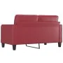 Sofá de 2 plazas de cuero sintético rojo vino 140 cm de vidaXL, Sofás - Ref: Foro24-359120, Precio: 253,94 €, Descuento: %