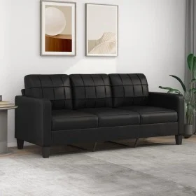 3-seater sofa in black synthetic leather 180 cm by vidaXL, Sofas - Ref: Foro24-359122, Price: 282,17 €, Discount: %