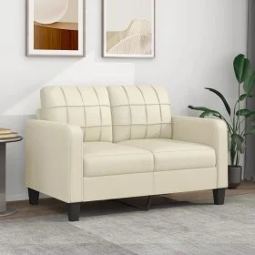 2-seater cream-colored synthetic leather sofa 120 cm by vidaXL, Sofas - Ref: Foro24-359113, Price: 199,90 €, Discount: %