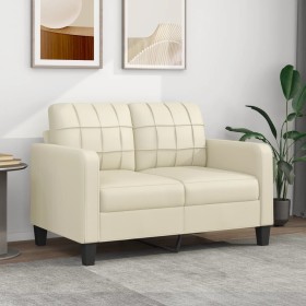 2-Sitzer-Sofa aus cremefarbenem Kunstleder, 120 cm von vidaXL, Sofas - Ref: Foro24-359113, Preis: 202,32 €, Rabatt: %