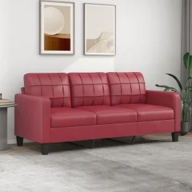 Wine red synthetic leather 3-seater sofa 180 cm by vidaXL, Sofas - Ref: Foro24-359125, Price: 257,83 €, Discount: %