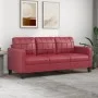 Weinrotes 3-Sitzer-Sofa aus Kunstleder, 180 cm von vidaXL, Sofas - Ref: Foro24-359125, Preis: 257,83 €, Rabatt: %