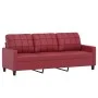 Weinrotes 3-Sitzer-Sofa aus Kunstleder, 180 cm von vidaXL, Sofas - Ref: Foro24-359125, Preis: 257,83 €, Rabatt: %