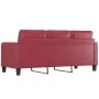 Weinrotes 3-Sitzer-Sofa aus Kunstleder, 180 cm von vidaXL, Sofas - Ref: Foro24-359125, Preis: 257,83 €, Rabatt: %