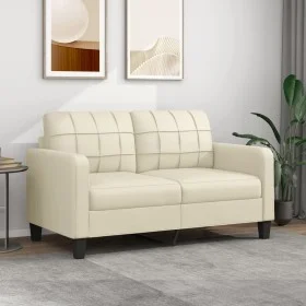 2-seater sofa in cream-colored synthetic leather 140 cm by vidaXL, Sofas - Ref: Foro24-359118, Price: 190,49 €, Discount: %