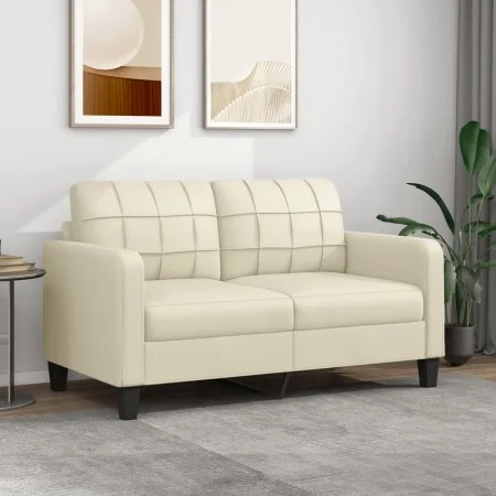 2-seater sofa in cream-colored synthetic leather 140 cm by vidaXL, Sofas - Ref: Foro24-359118, Price: 206,68 €, Discount: %