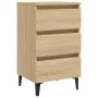Sonoma oak nightstand and metal legs 40x35x69 cm by vidaXL, Nightstands - Ref: Foro24-805911, Price: 64,09 €, Discount: %