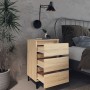 Nachttisch aus Sonoma-Eiche und Metallbeinen 40x35x69 cm von vidaXL, Nachttische - Ref: Foro24-805911, Preis: 65,17 €, Rabatt: %