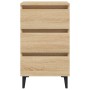 Mesita de noche y patas de metal roble Sonoma 40x35x69 cm de vidaXL, Mesitas de noche - Ref: Foro24-805911, Precio: 67,45 €, ...