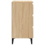 Nachttisch aus Sonoma-Eiche und Metallbeinen 40x35x69 cm von vidaXL, Nachttische - Ref: Foro24-805911, Preis: 65,17 €, Rabatt: %