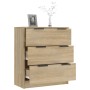 Aparador de madera contrachapada color roble Sonoma 60x30x70 cm