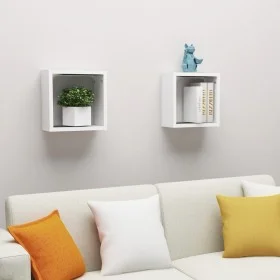 Cube wall shelves 2 units white 30x15x30 cm by vidaXL, Shelves and shelves - Ref: Foro24-806998, Price: 28,60 €, Discount: %