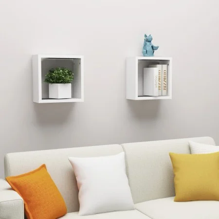 Cube wall shelves 2 units white 30x15x30 cm by vidaXL, Shelves and shelves - Ref: Foro24-806998, Price: 28,60 €, Discount: %
