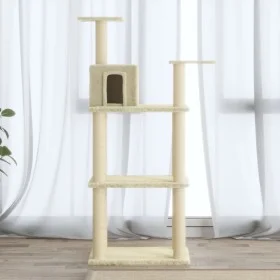 Cat scratching post with cream sisal posts 118.5 cm by vidaXL, Cat furniture - Ref: Foro24-171427, Price: 49,04 €, Discount: %