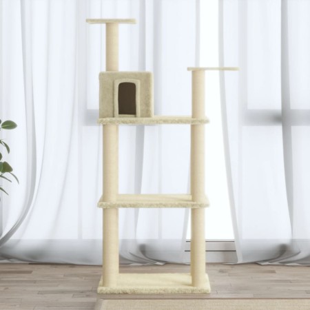 Katzenkratzbaum mit cremefarbenen Sisalstämmen, 118,5 cm von vidaXL, Katzenmöbel - Ref: Foro24-171427, Preis: 49,79 €, Rabatt: %