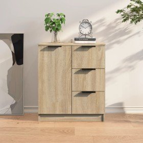 Aparador de madera contrachapada color roble Sonoma 60x30x70 cm Aparador de madera contrachapada color roble Sonoma 60x30x70 cm