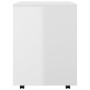 Armario ruedas madera contrachapada blanco brillante 60x53x72cm de vidaXL, Taquillas y armarios de almacenamiento - Ref: Foro...