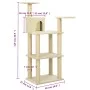 Cat scratching post with cream sisal posts 118.5 cm by vidaXL, Cat furniture - Ref: Foro24-171427, Price: 49,04 €, Discount: %