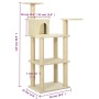 Katzenkratzbaum mit cremefarbenen Sisalstämmen, 118,5 cm von vidaXL, Katzenmöbel - Ref: Foro24-171427, Preis: 49,79 €, Rabatt: %