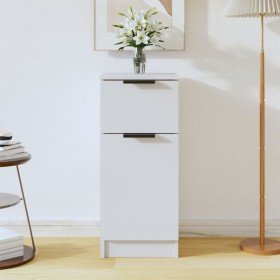 Aparador de madera contrachapada blanco 30x30x70 cm