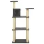 Rascador para gatos con postes de sisal gris oscuro 118,5 cm de vidaXL, Mobiliario para gatos - Ref: Foro24-171429, Precio: 4...