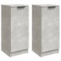 Aparadores 2 uds madera contrachapada gris hormigón 30x30x70 cm