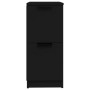 Aparador de madera contrachapada negro 30x30x70 cm