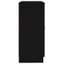 Aparador de madera contrachapada negro 30x30x70 cm