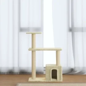 Cat scratching post with cream sisal posts 70 cm by vidaXL, Cat furniture - Ref: Foro24-171433, Price: 30,27 €, Discount: %