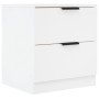 Mesitas de noche 2 uds madera contrachapada blanco