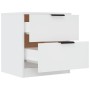 Mesitas de noche 2 uds madera contrachapada blanco