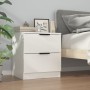 Mesitas de noche 2 uds madera contrachapada blanco