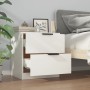 Mesitas de noche 2 uds madera contrachapada blanco