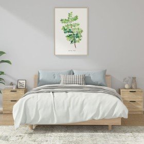 Mesita de noche 2 uds madera contrachapada color roble Sonoma Mesita de noche 2 uds madera contrachapada color roble Sonoma