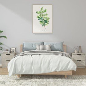 Mesita de noche 2 uds madera contrachapada gris hormigón Mesita de noche 2 uds madera contrachapada gris hormigón