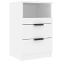 Mesitas de noche 2 uds madera contrachapada color blanco