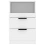 Mesitas de noche 2 uds madera contrachapada color blanco