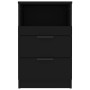 Mesitas de noche 2 uds madera contrachapada color negro