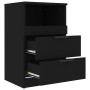 Mesitas de noche 2 uds madera contrachapada color negro
