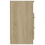 Mesita de noche 2 uds madera contrachapada color roble Sonoma