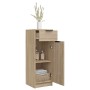 Armario de baño madera contrachapada roble Sonoma 32x33,5x90 cm