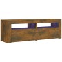 Mueble de TV con luces LED roble ahumado 120x35x40 cm de vidaXL, Muebles TV - Ref: Foro24-815684, Precio: 94,78 €, Descuento: %